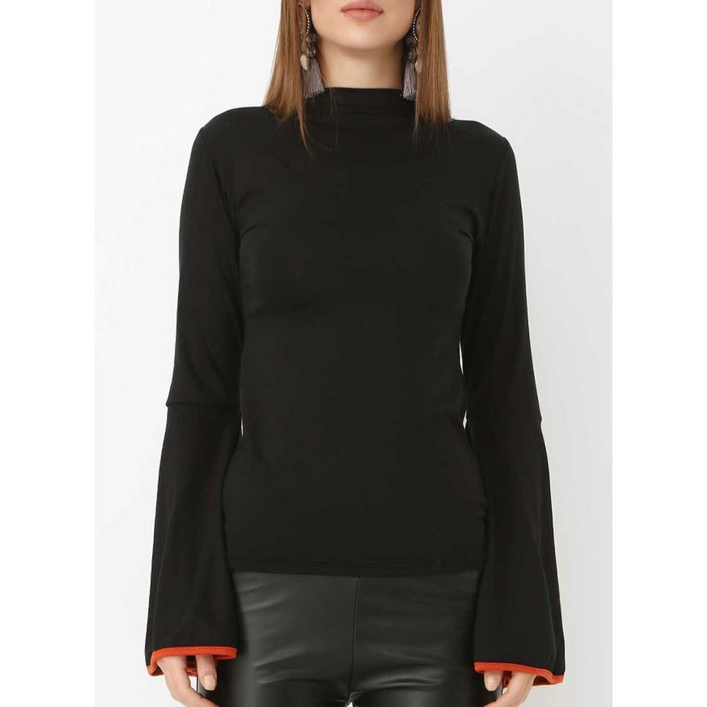 Bambina Mia - Bell-Sleeve Mock Neck Top - Picture 3 of 4